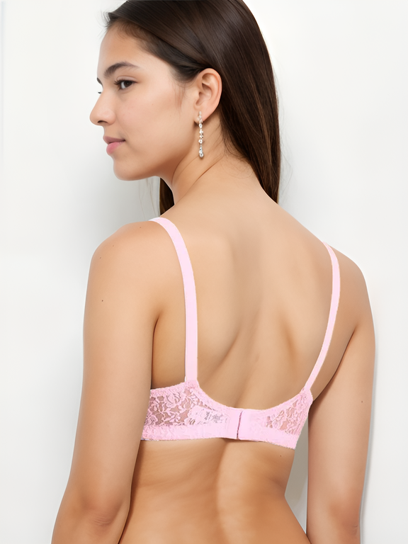 Pink Lace Non-Wired Non Padded Everyday Bra