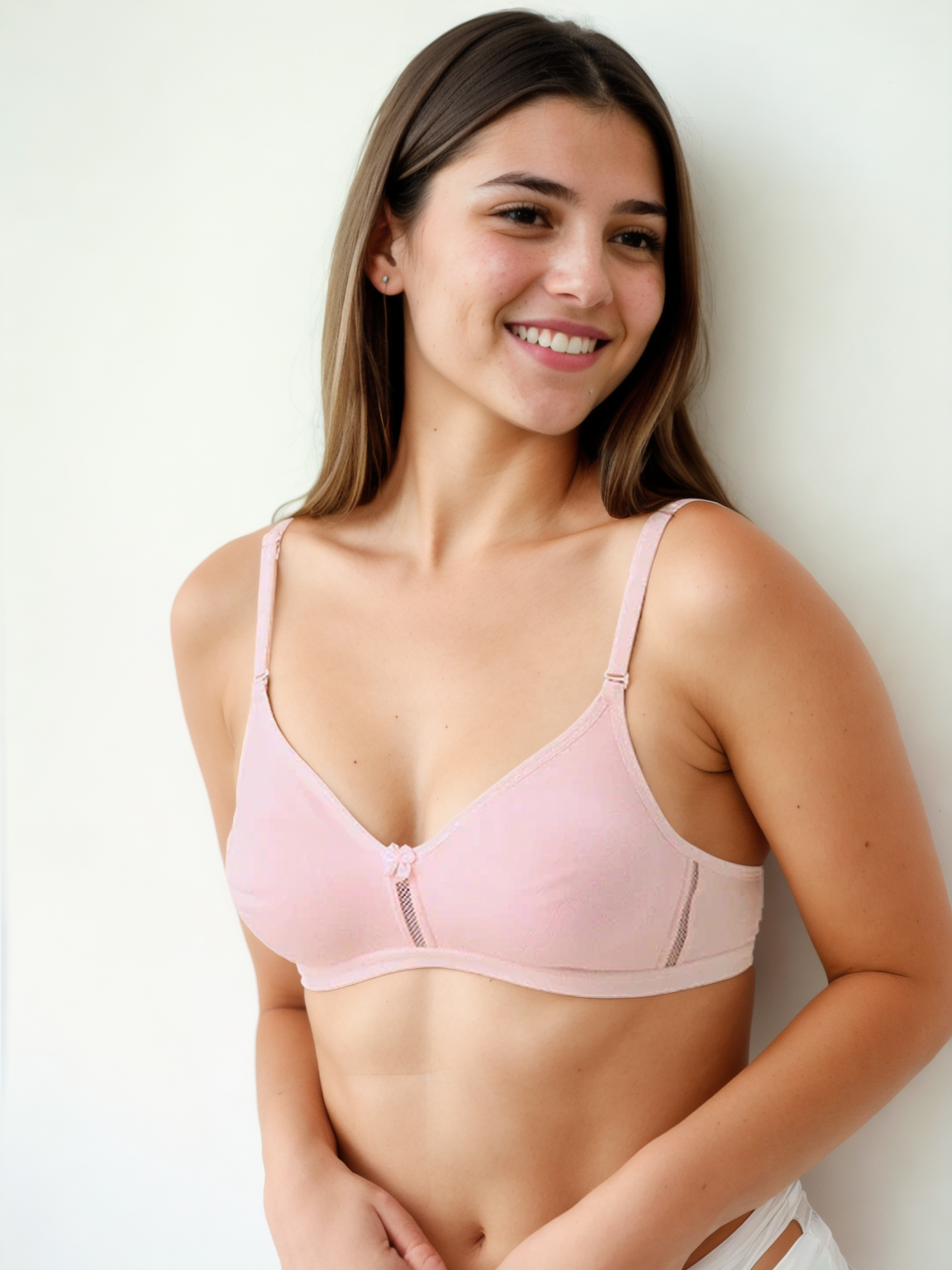 Pink Solid Non-Wired Non Padded Everyday Bra