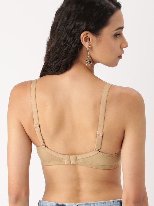 Beige Solid Non-Wired Non Padded Everyday Bra