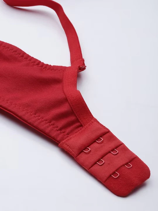 Red Solid Non-Wired Non Padded Everyday Bra
