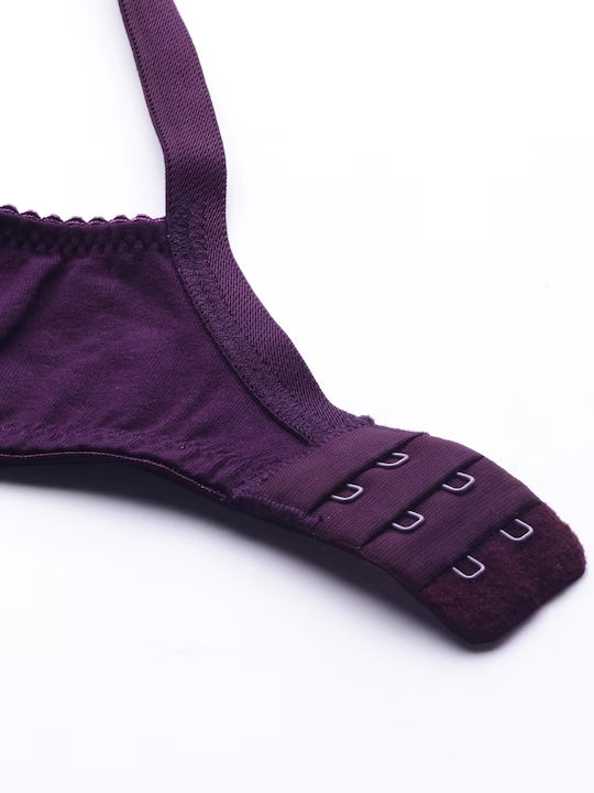 Burgundy Solid Non-Wired Non Padded Everyday Bra