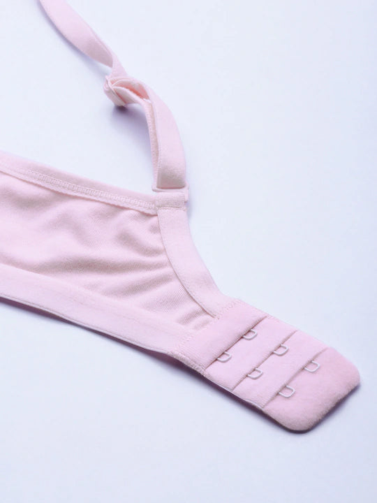 Pink Solid Non-Wired Non Padded Everyday Bra