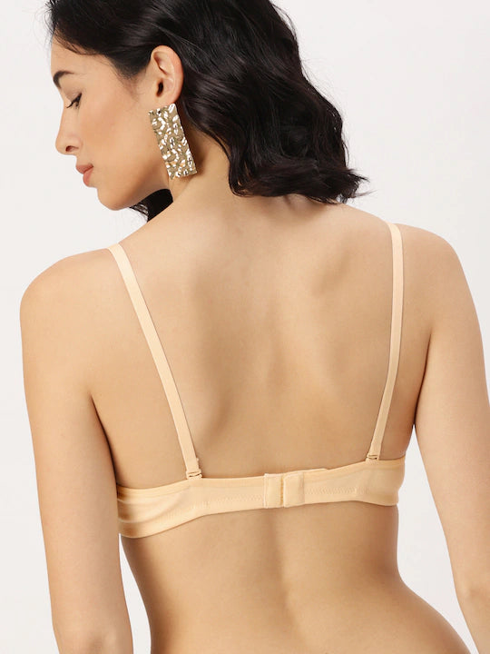 Nude-Coloured Solid Non-Wired Lightly Padded Everyday Bra
