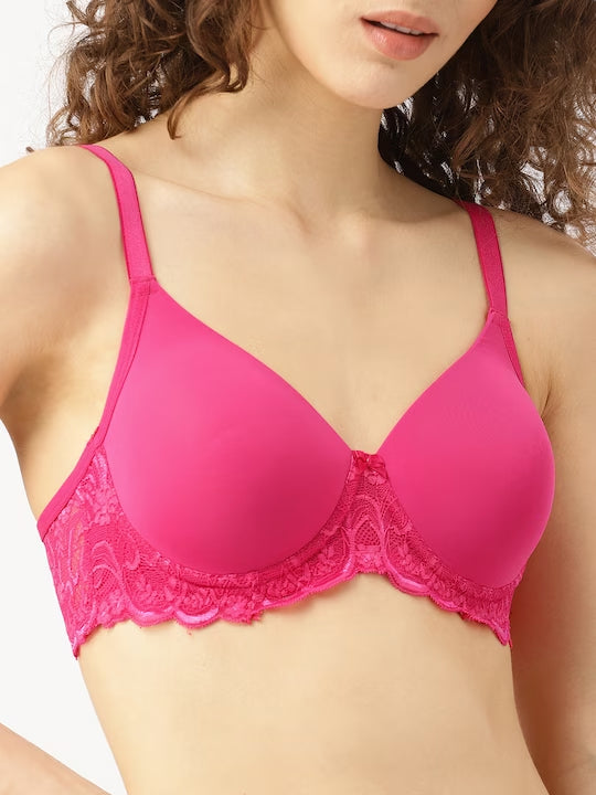 Pink Lace Underwired Lightly Padded Everyday Bra