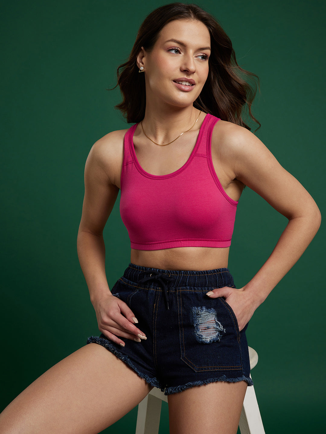 Workout sports Lightly padded bra (Fuchsia)