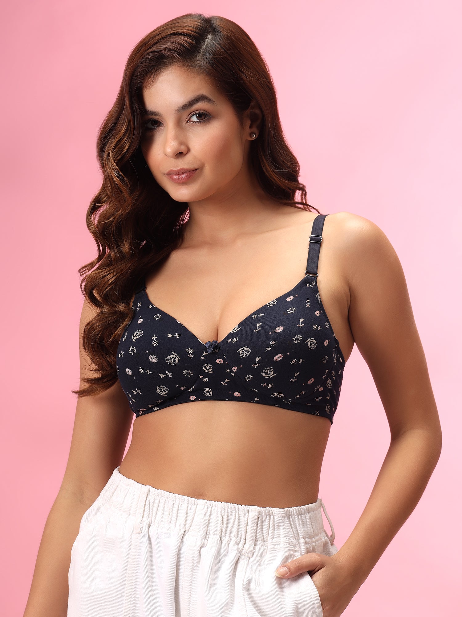 Black Printed Bra