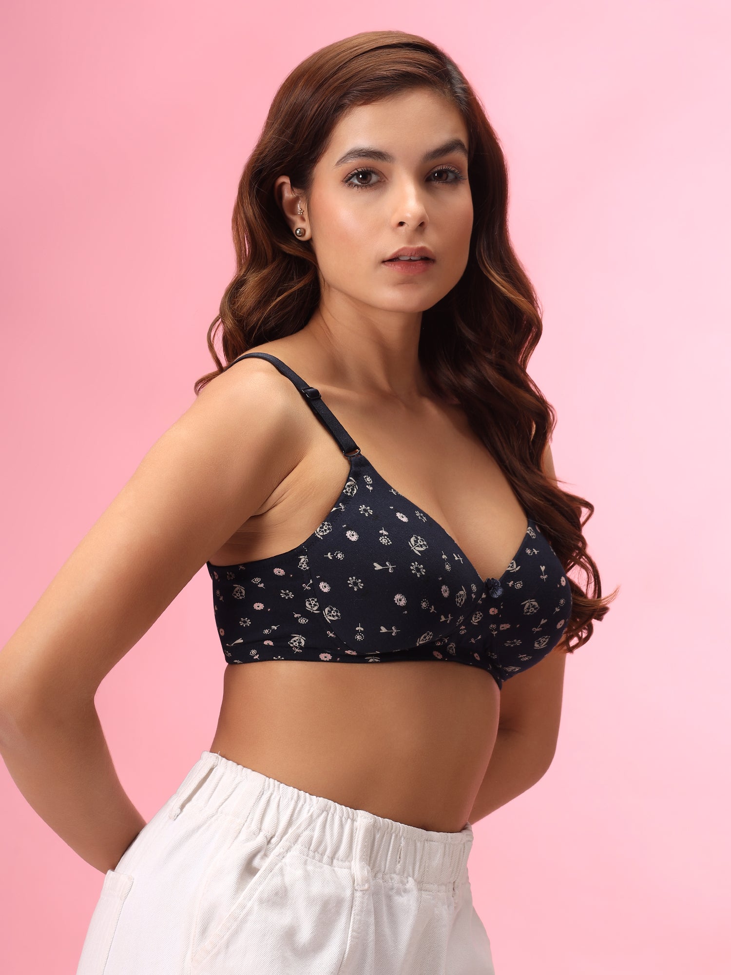 Black Printed Bra