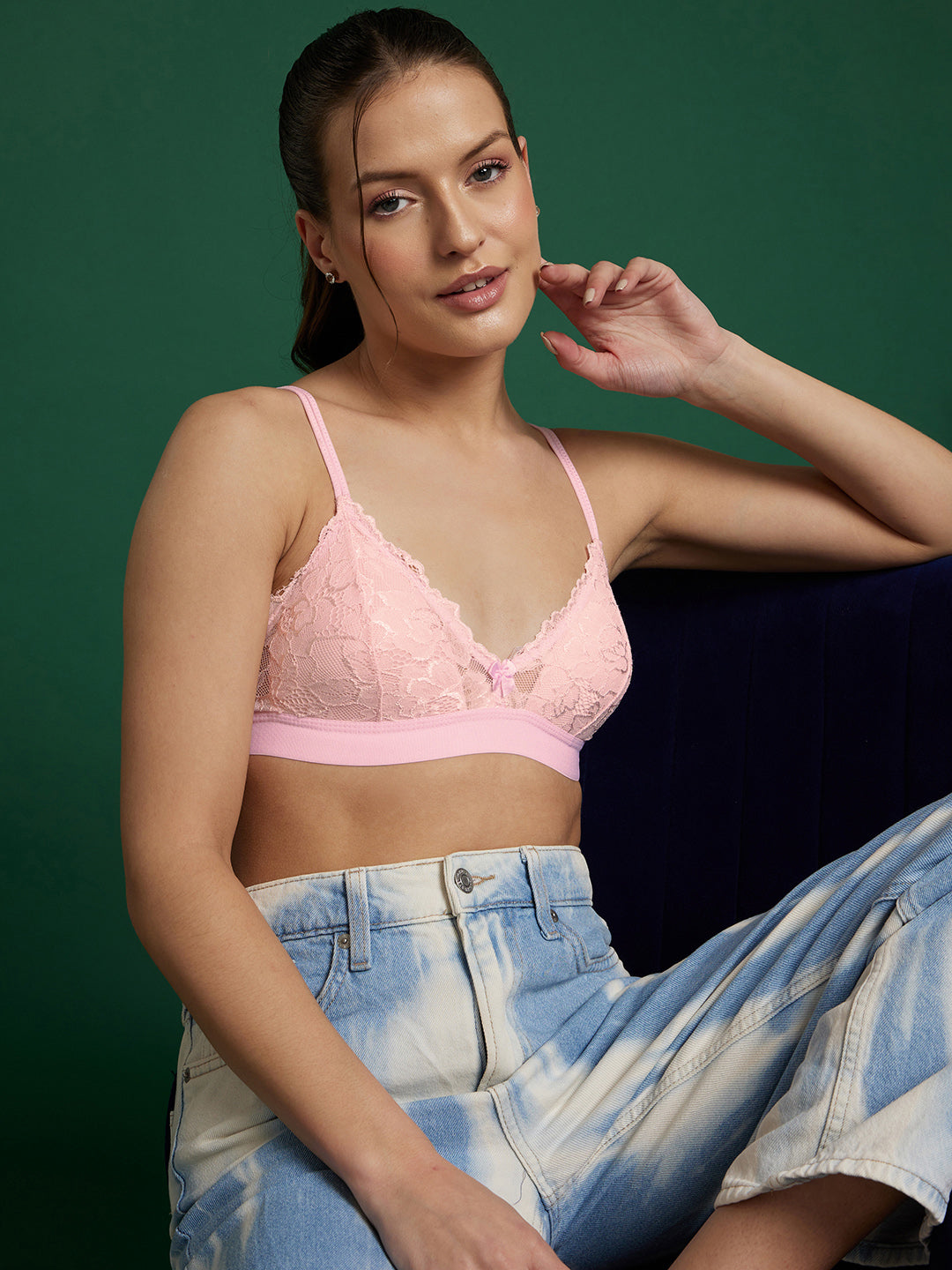 Fancy half coverage comfort bra (fuchsia)