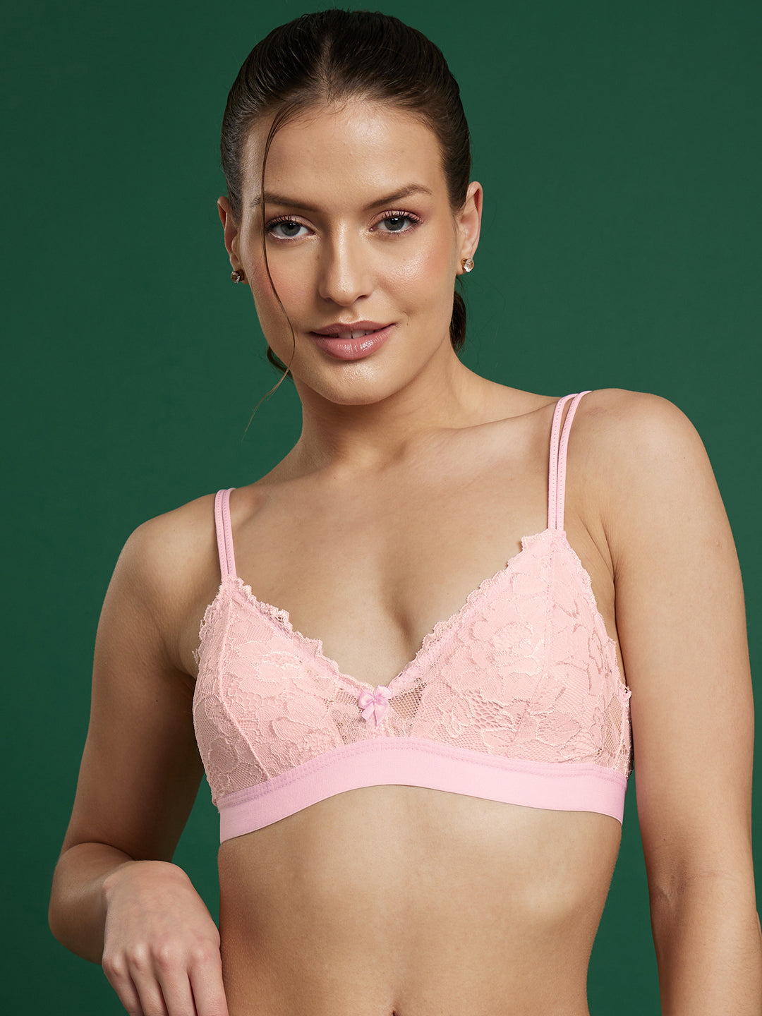 Fancy half coverage comfort bra (fuchsia)