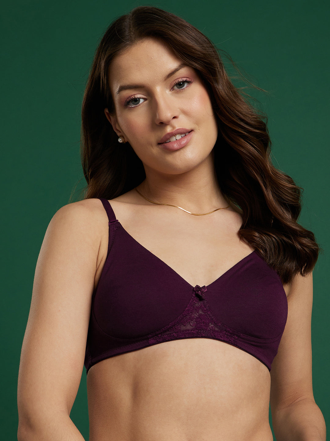 Lightly Padded Non-Wired T-shirt Bra (Wine)