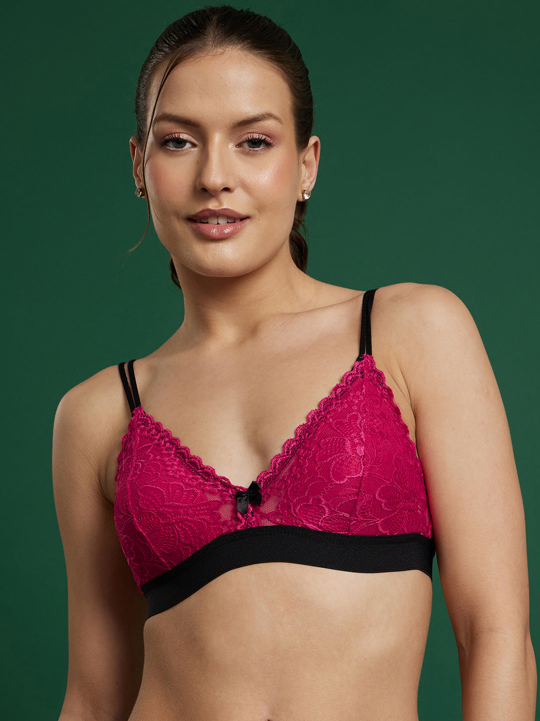 Fancy half coverage comfort bra (fuchsia)