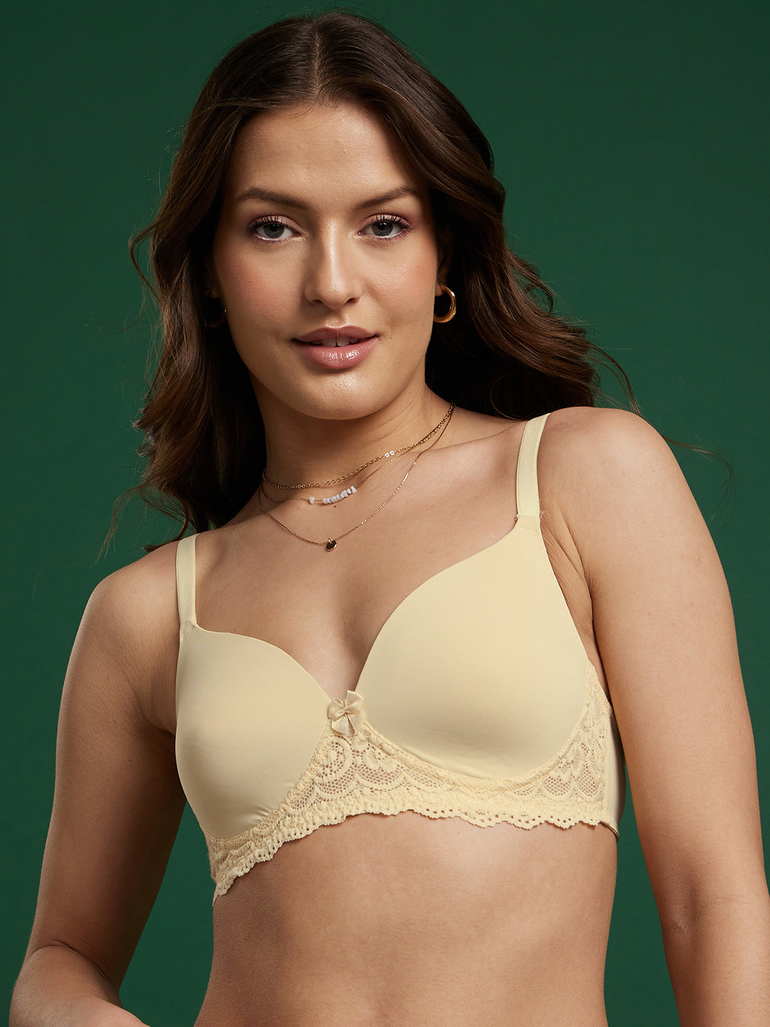 Lace Underwired Lightly Padded Bralette Bra (Skin)