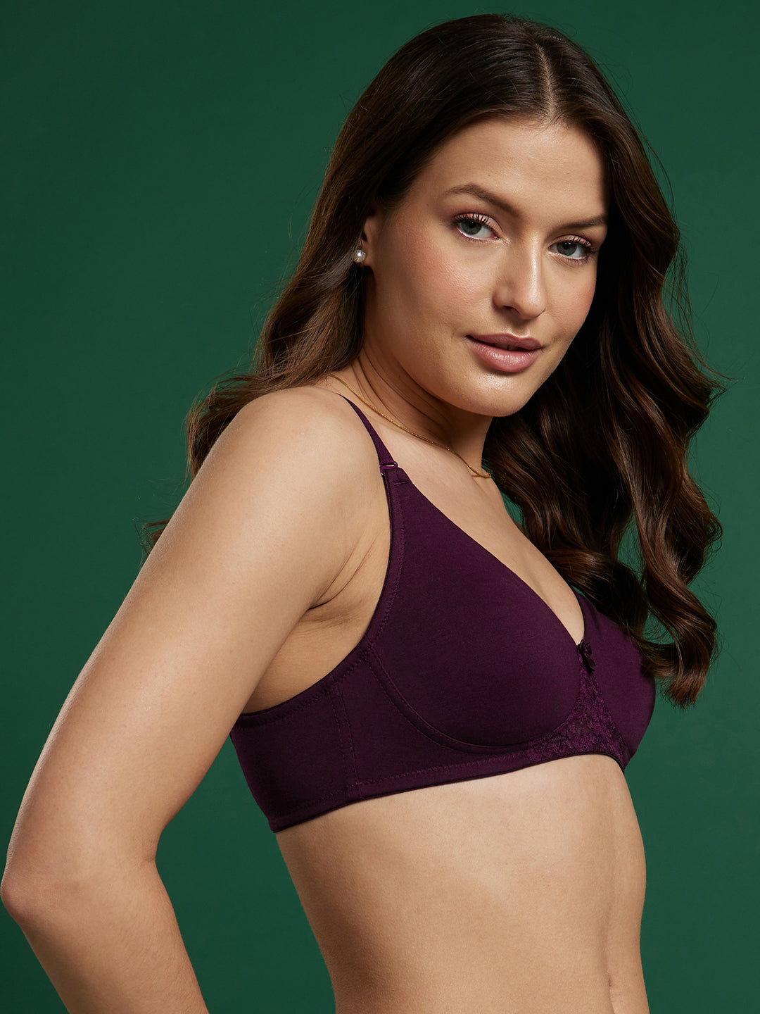 Lightly Padded Non-Wired T-shirt Bra (Wine)