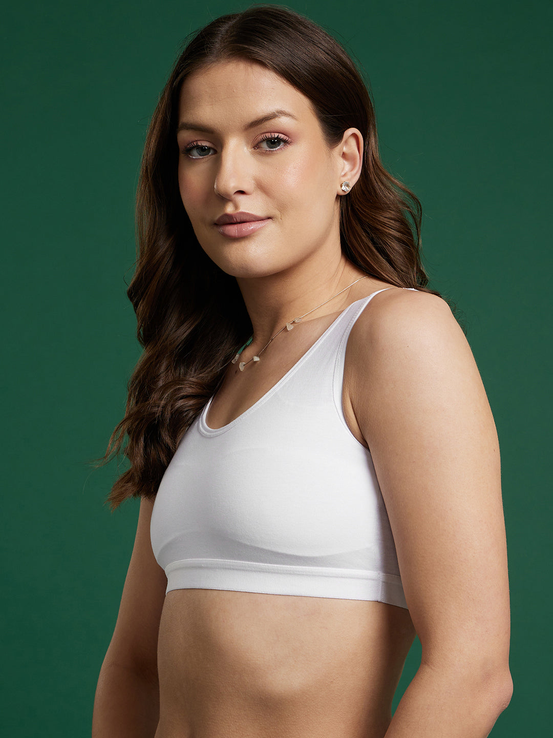 NON PADDED SLIP ON SPORTS BRA (White)