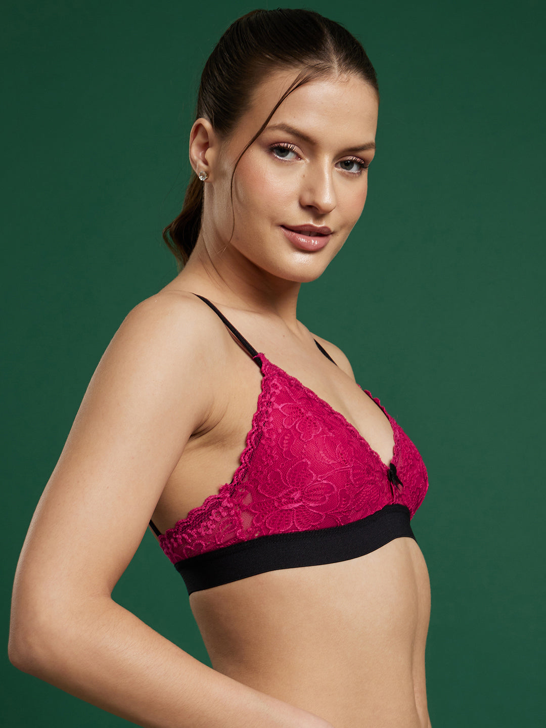 Fancy half coverage comfort bra (fuchsia)