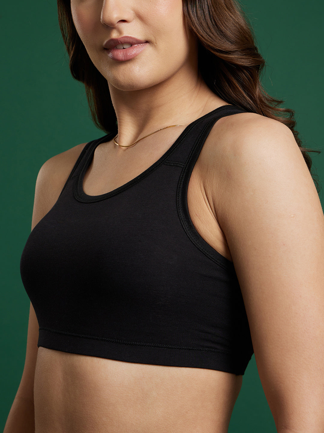 NON PADDED SLIP ON SPORTS BRA (Black)