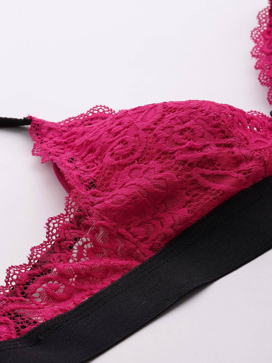 Fancy half coverage comfort bra (fuchsia)