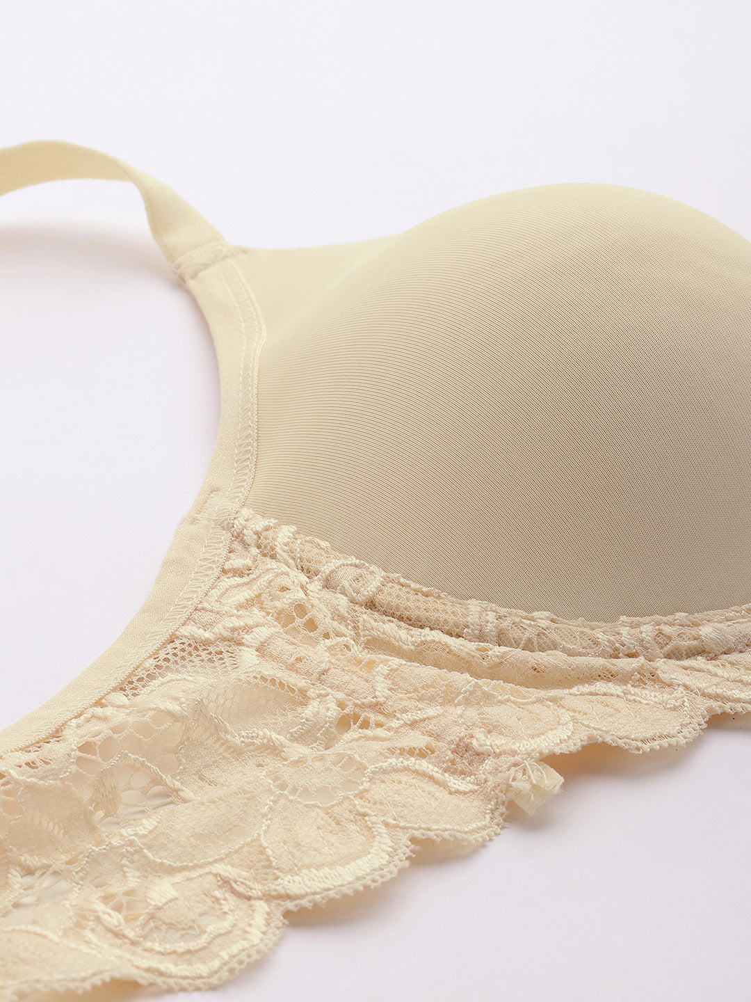 Lace Underwired Lightly Padded Bralette Bra (NUDE)