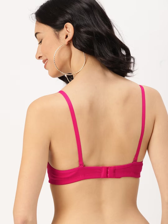 Magenta Solid Non-Wired Lightly Padded Everyday Bra